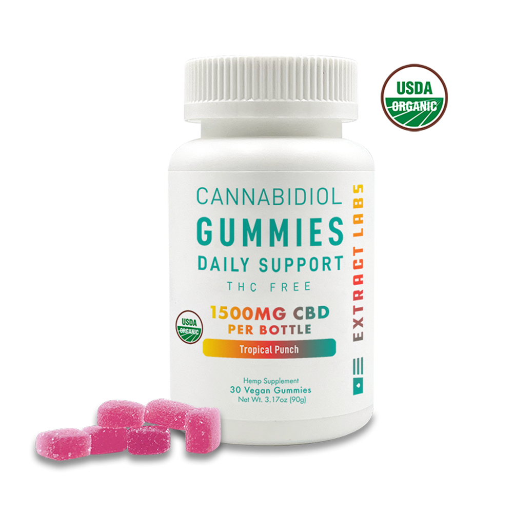 Organic CBD Isolate Gummies | Daily Support | Tropical Punch | Vegan