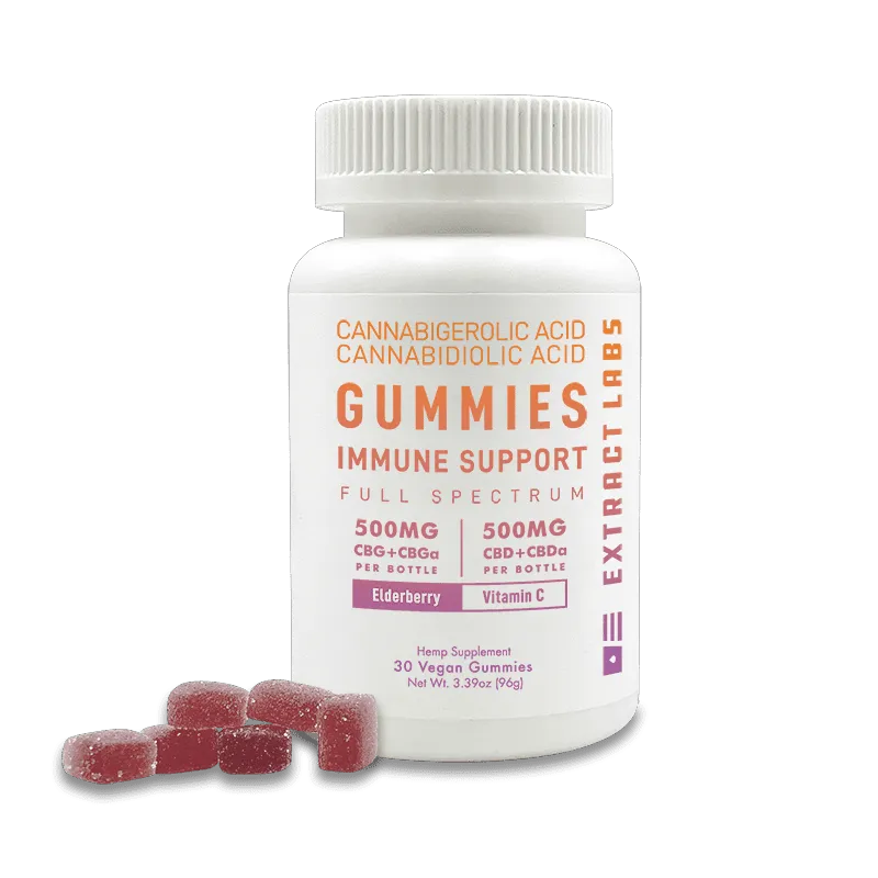 Extract Labs CBGA CBDA Vegan Gummies with Vitamin C | Immune Support | Elderberry