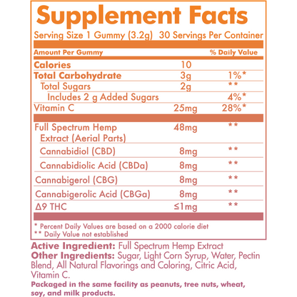 Extract Labs CBGA CBDA Vegan Gummies with Vitamin C | Immune Support | Elderberry