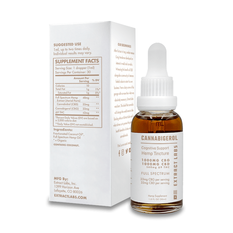 Extract Labs Cognitive Support CBG/CBD Oil | Full Spectrum