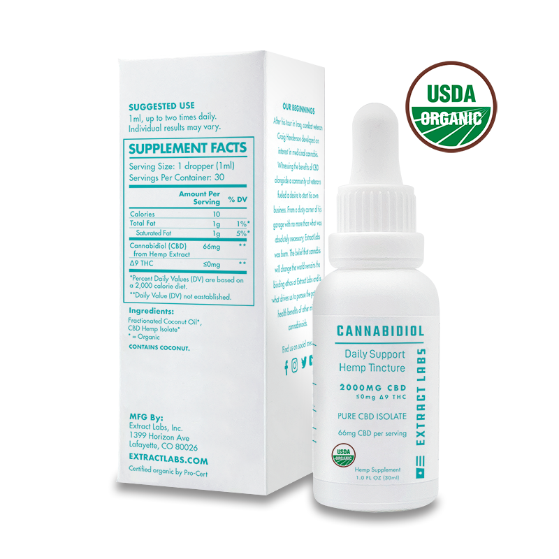 Extract Labs Organic CBD Isolate Oil | Daily Support