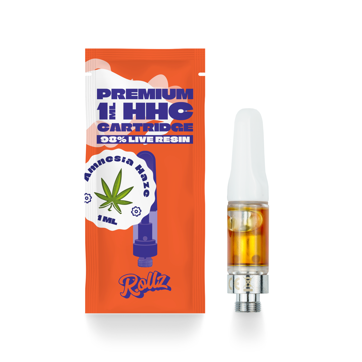 Rollz 98% HHC Live Resin VAPE Cartridge Amnesia Haze 1ml – Cannady Shop