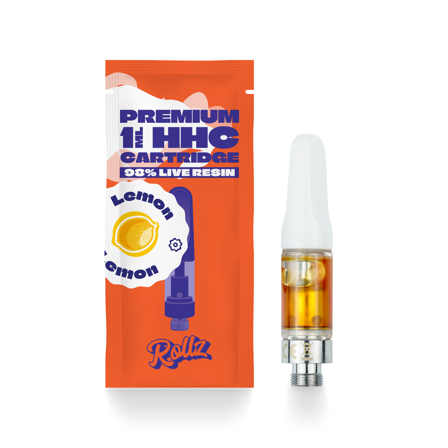 Rollz 98% Live Resin VAPE Cartridge Lemon 1ml